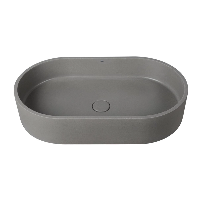 Cuba de Apoio Oval GeoStone - Moss Grey Terrazzo