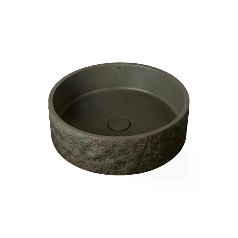 Cuba de Apoio Redonda Rock GeoStone - Moss Grey Terrazzo