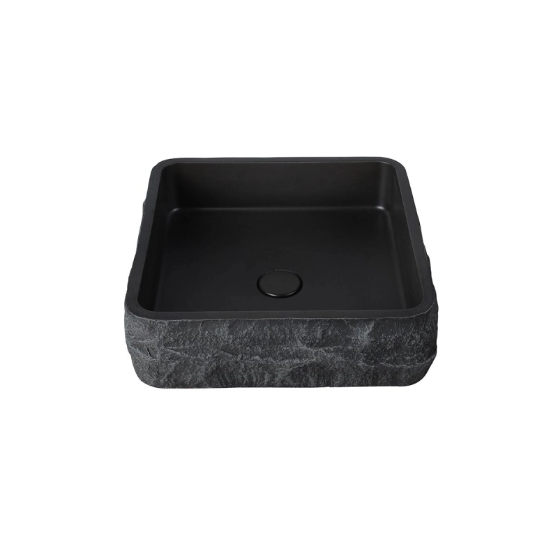 Cuba de Apoio Rock GeoStone - Black Terrazzo