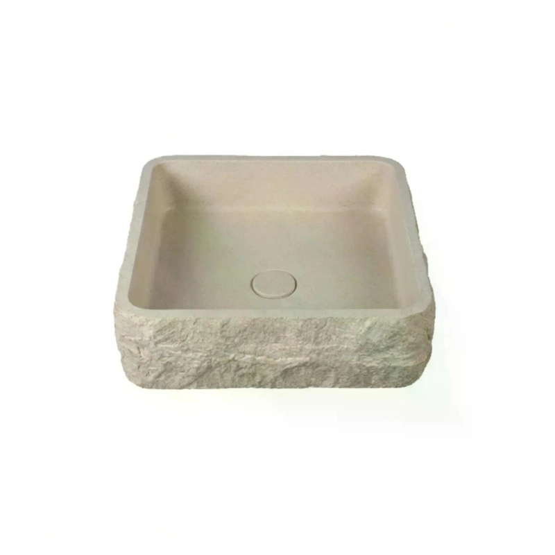 Cuba de Apoio Rock GeoStone - Off White Terrazzo