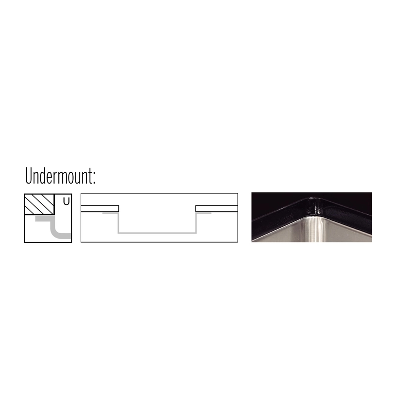 Cuba de embutir Tramontina Design Collection Quadrum Undermount em Aço Inox com Acabamento Acetinado 34 U 38x44 cm