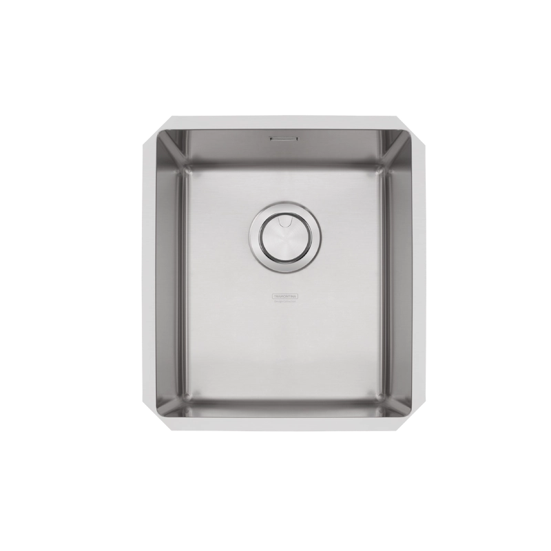 Cuba de embutir Tramontina Design Collection Quadrum Undermount em Aço Inox com Acabamento Acetinado 34 U 38x44 cm