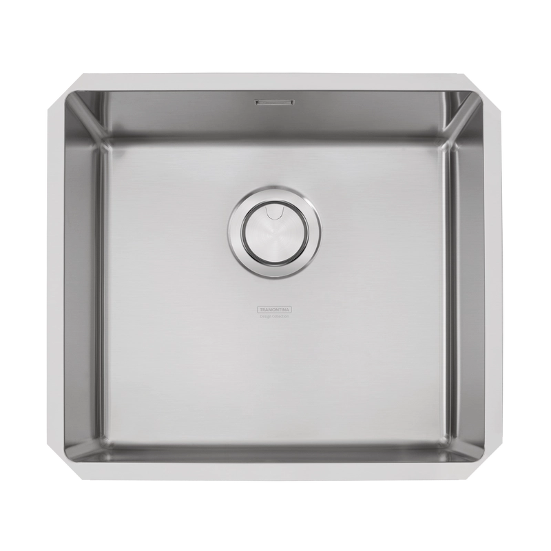 Cuba de embutir Tramontina Design Collection Quadrum Undermount em Aço Inox com Acabamento Acetinado 45 U 49x44cm