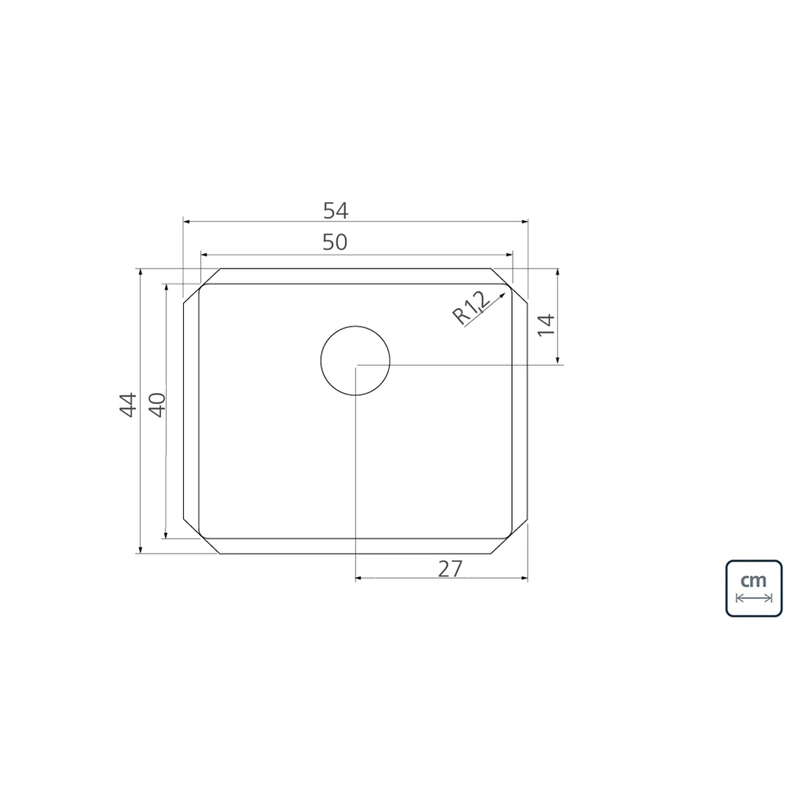 Cuba de embutir Tramontina Design Collection Quadrum Undermount em Aço Inox com Acabamento Acetinado 50 U 50X40 cm