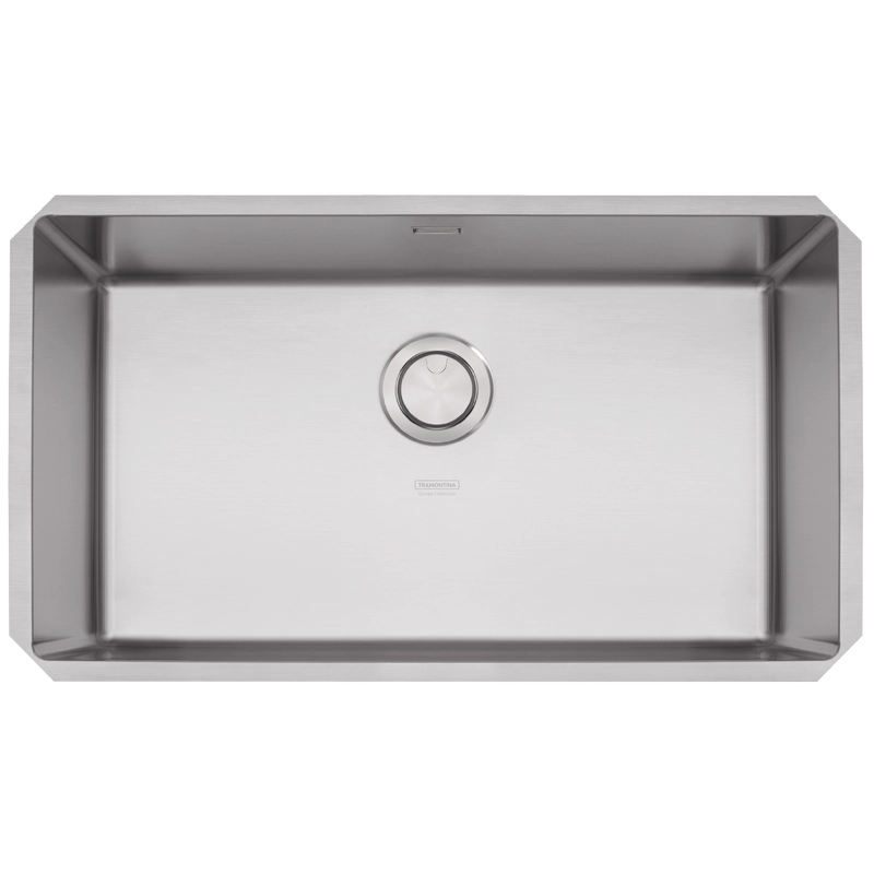 Cuba de embutir Tramontina Design Collection Quadrum Undermount em Aço Inox com Acabamento Acetinado 70 U 74x44 cm