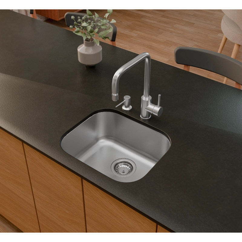 Cuba de embutir Tramontina Lavínia Plus 40 BL em Aço Inox Escovado 40x34 cm com válvula de 4 1/2"