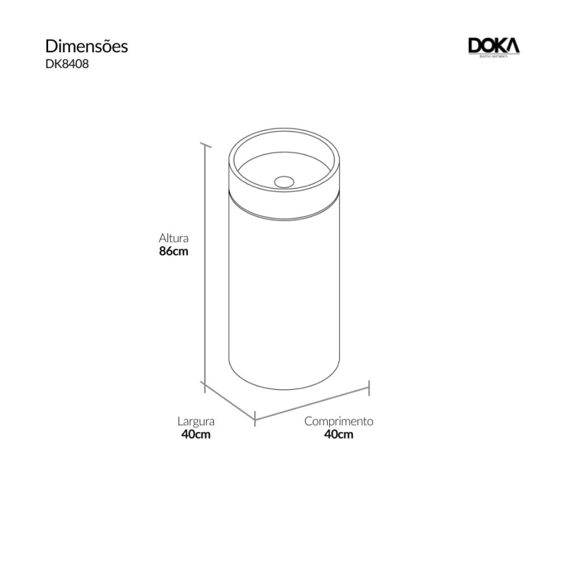 Cuba de Piso Redonda GeoStone - White Terrazzo