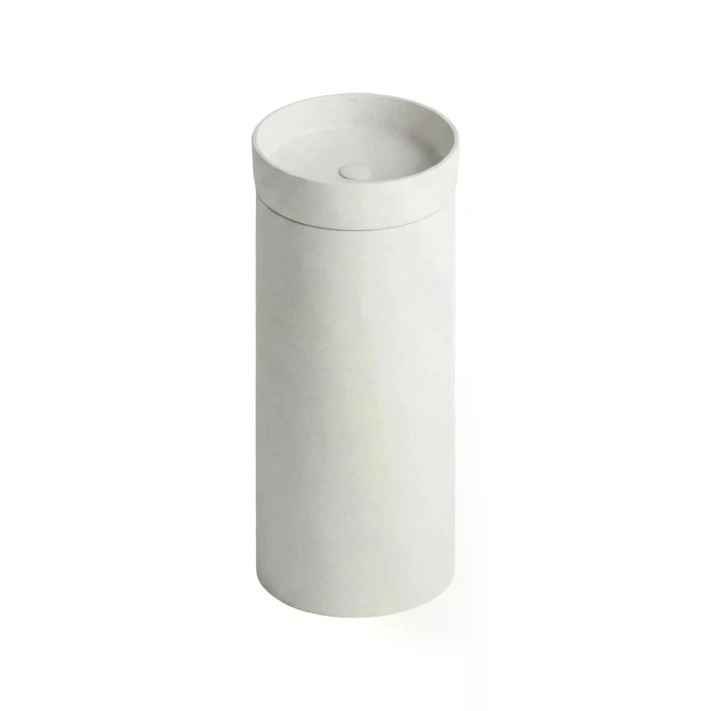 Cuba de Piso Redonda GeoStone - White Terrazzo