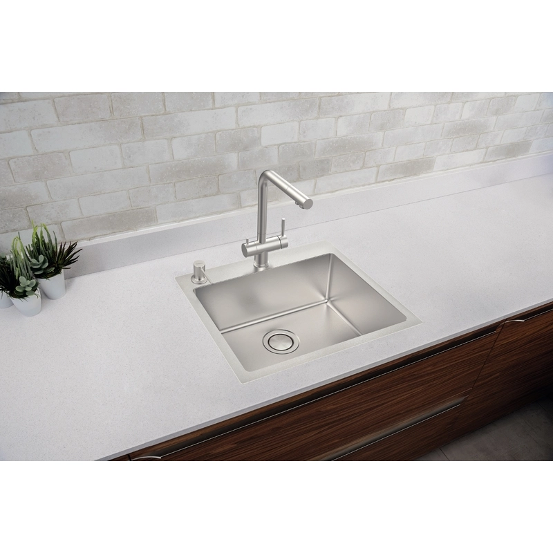 Cuba de Sobrepor Tramontina Design Collection Quadrum Flush em Aço Inox com Acabamento Acetinado 50x40 cm