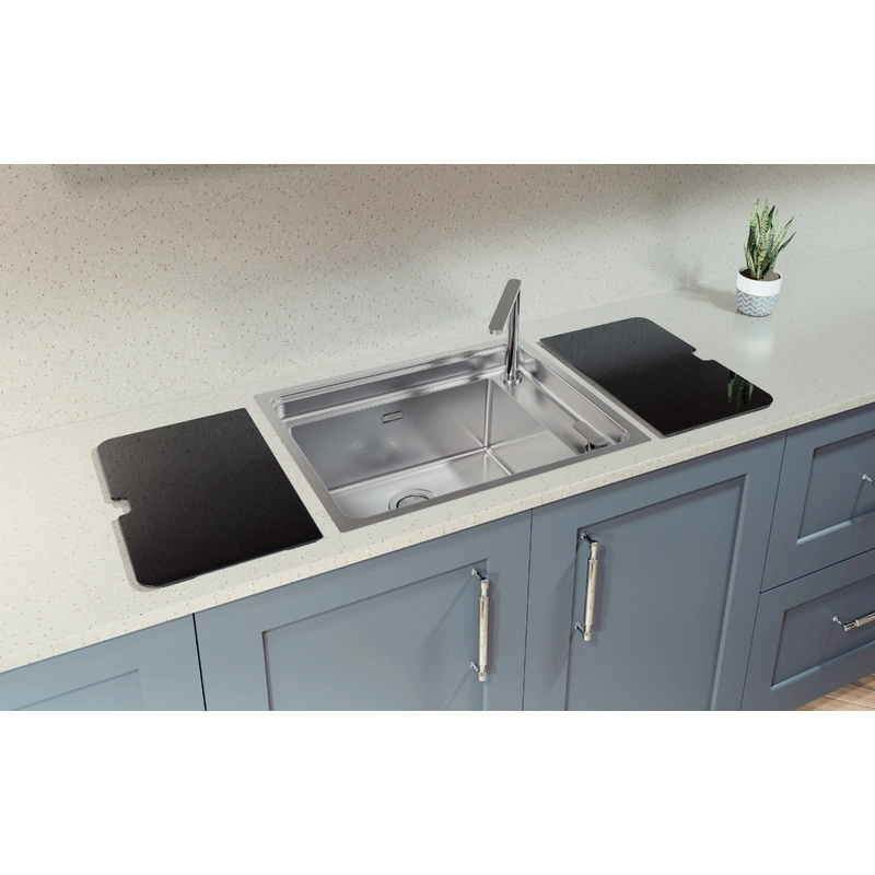 Cuba de Sobrepor Tramontina Design Collection Workstation Quadrum Deep 50 em Aço Inox com acessórios