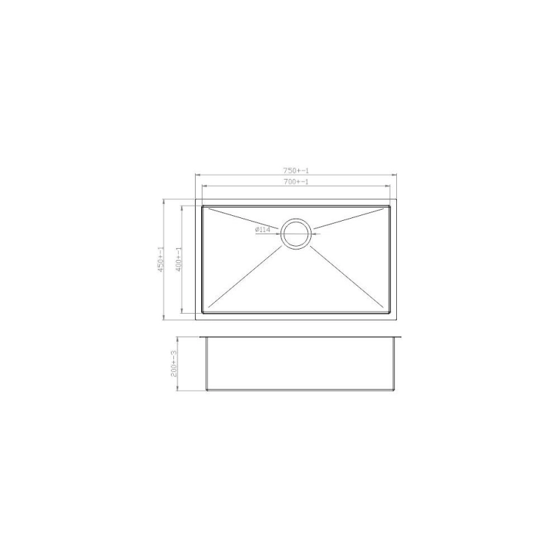 CUBA PRIMACCORE FARM SINK 700 PVD GREY