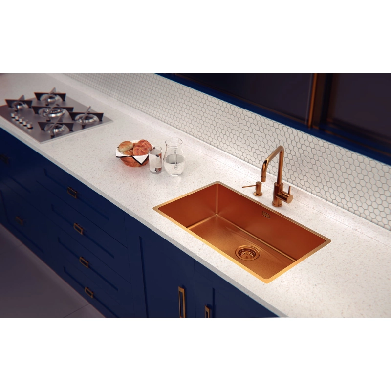 Dosador de Sabão Tramontina em Aço inox Gold com Recipiente Plástico 500 ml com revestimento PVD