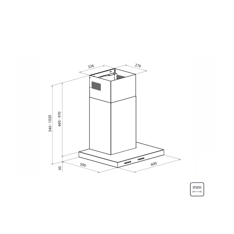 Coifa de Parede Tramontina New Dritta Wall 60 em Aço Inox 60 cm 127 V