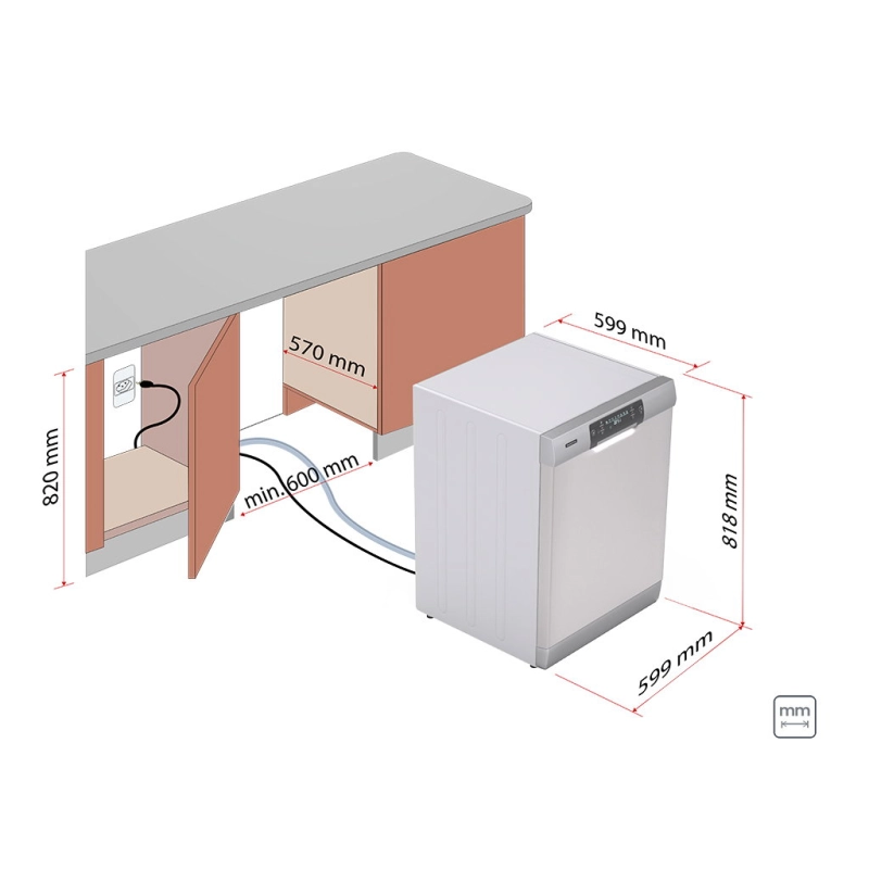 Lava-Louças Tramontina Inox 15 Serviços S15X 60 com 8 Programas e 6 Funções 220 V