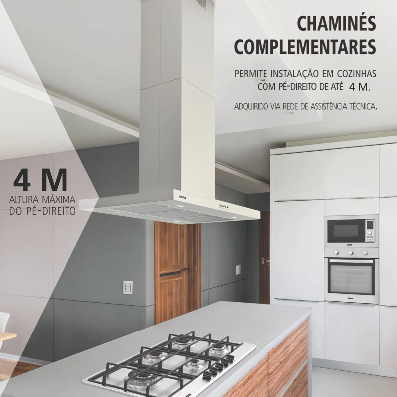 Coifa de Ilha Tramontina New Dritta Isla em Aço Inox 90 cm 220 V