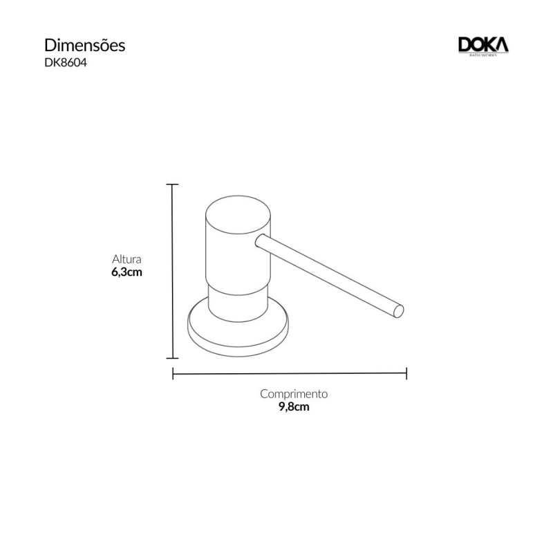Dispenser de Detergente de Embutir - Matt Black