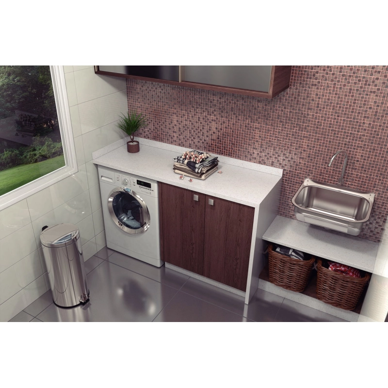 Tanque de Parede Tramontina Hera Wall 34 L em Aço Inox Escovado 50x40 cm
