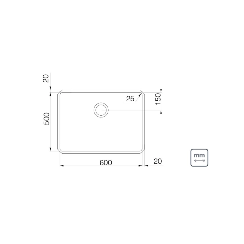 Tanque de embutir Tramontina Jumbo 92 L em Aço Inox 60x50 cm