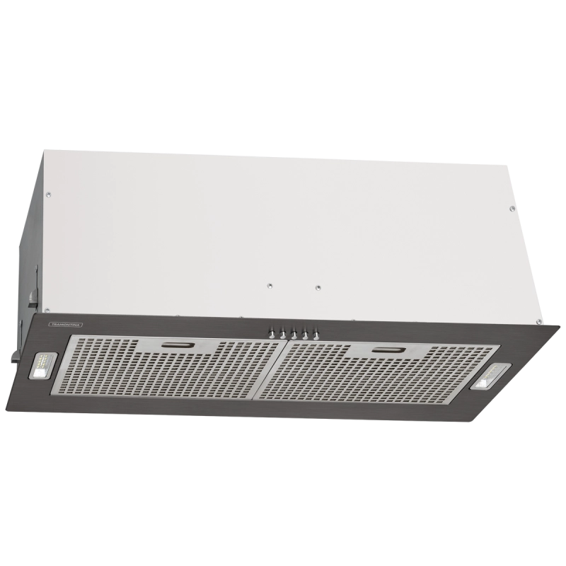 Coifa de Embutir Tramontina Incasso em Aço Inox Black Steel Retangular com revestimento anti digitais 75 cm 220 V