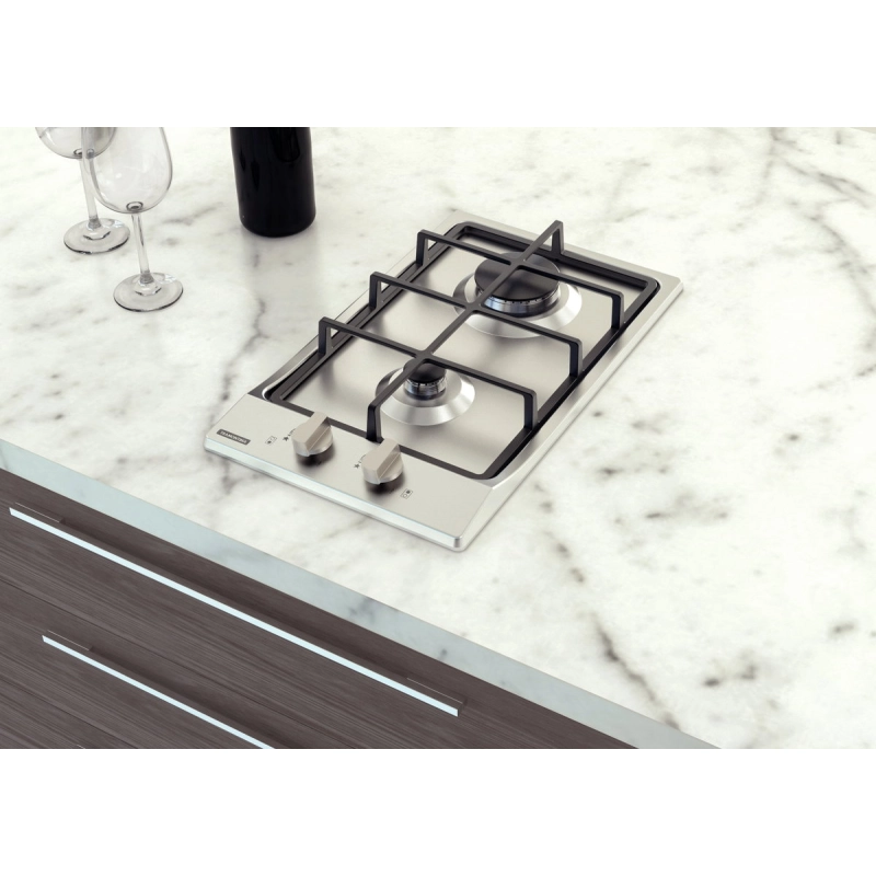 Cooktop a Gás Tramontina Dominó em Aço Inox e Trempes em Ferro Fundido com Acendimento Superautomático 2 Queimadores