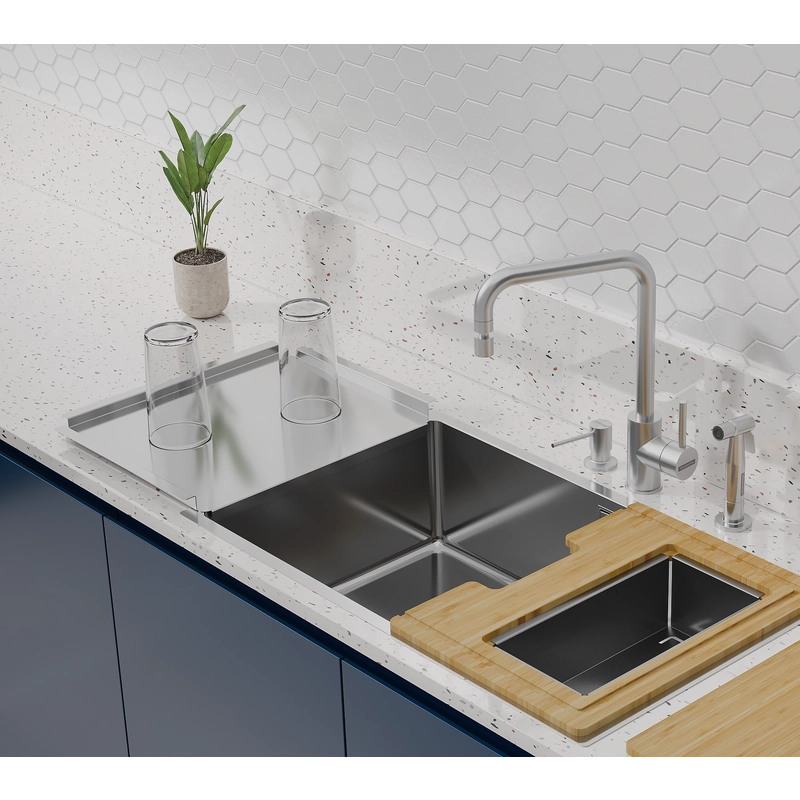 Escorredor de Louça Tramontina Design Collection Móvel para Cubas Quadrum em Aço Inox