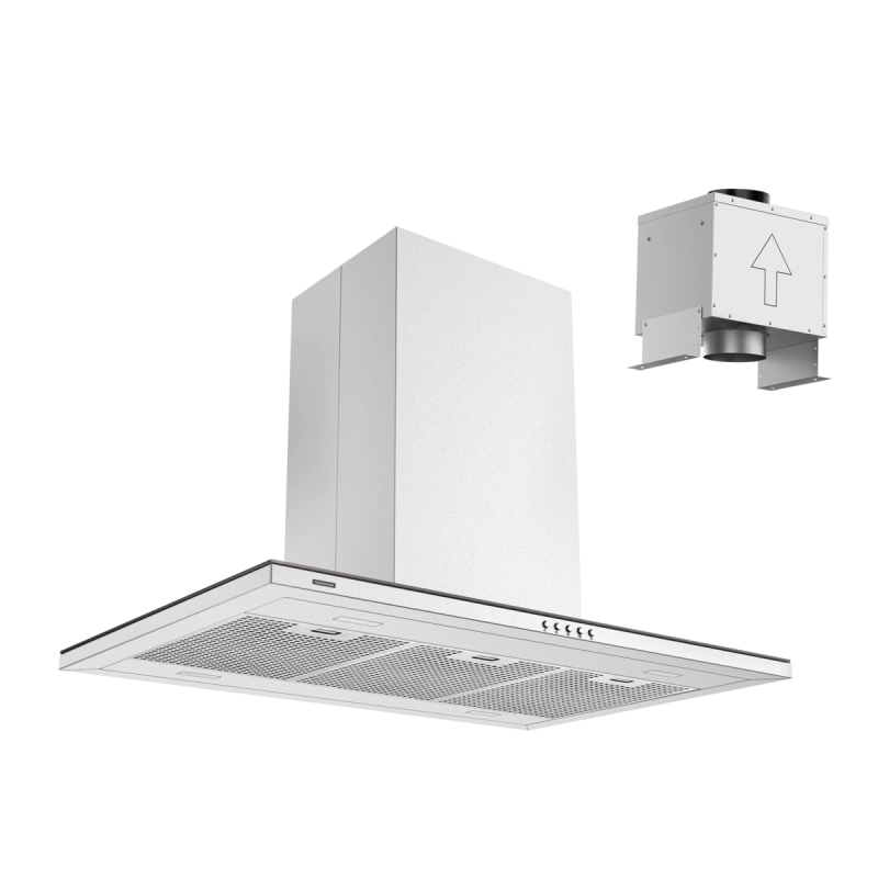 Coifa de Ilha Tramontina Slim Isla 90 Split em Aço Inox com Acabamento Acetinado 90 cm