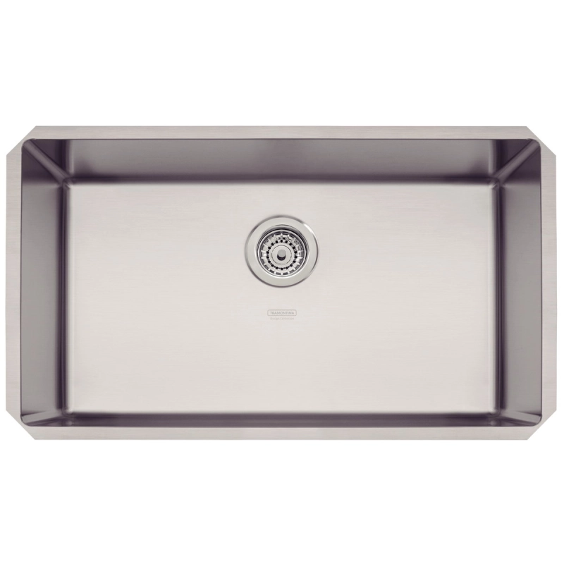 Cuba de embutir Tramontina Design Collection Quadrum Undermount em Aço Inox com Acabamento Acetinado 70 U 70x40 cm