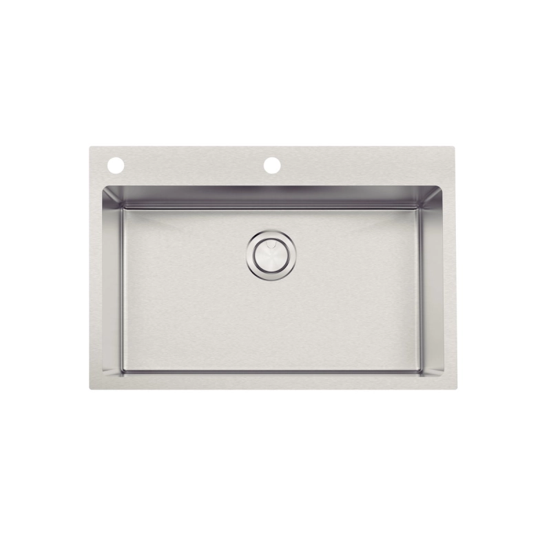 Cuba de Sobrepor Tramontina Design Collection Quadrum Flush 1C 70 em Aço Inox com Acabamento Acetinado