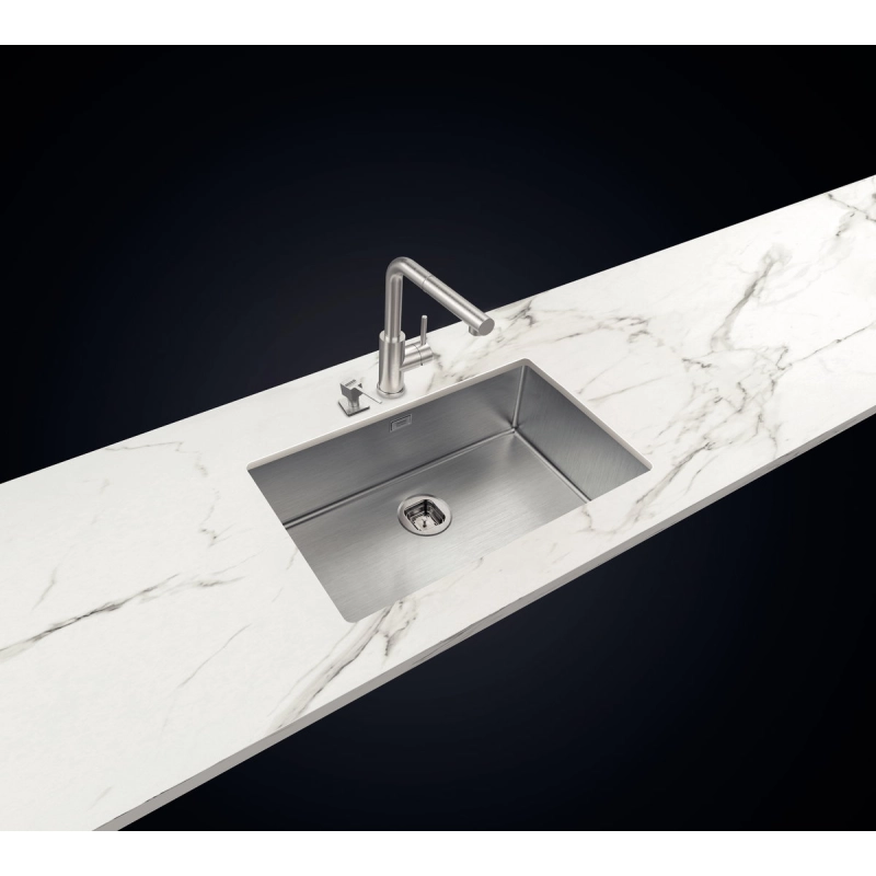 Cuba de embutir Tramontina Design Collection Quadrum Undermount em Aço Inox com Acabamento Acetinado 70 U 74x44 cm