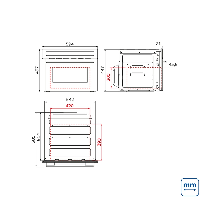 Forno Combinado com Micro-ondas Tramontina Epic T smart 60 F10 35 L Glass Black Series