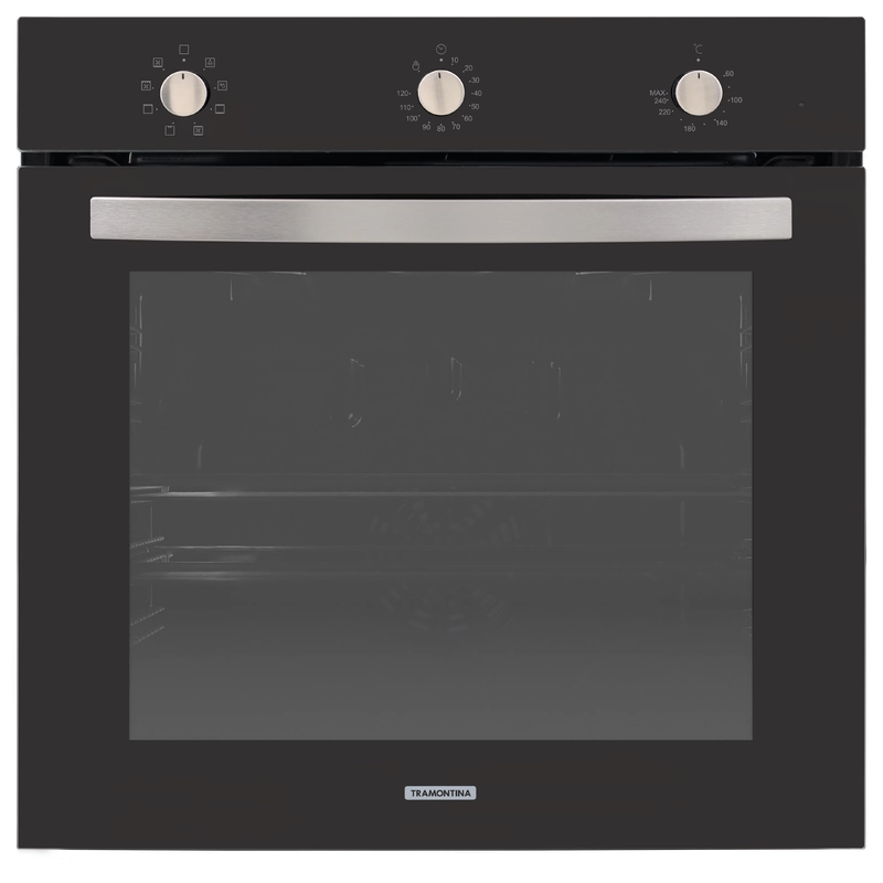 Forno Elétrico de Embutir Tramontina Glass Cook em Vidro Temperado Preto 7 Funções 73 L