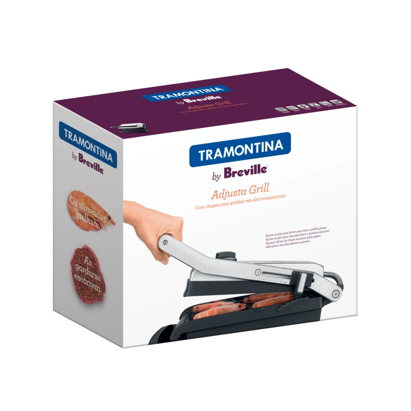Grill Elétrico Tramontina by Breville Adjusta em Aço Inox com Bandeja Removível 220 V