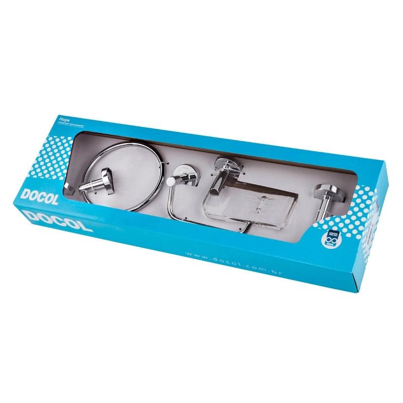 Kit de acessórios de parede para lavatório Hope