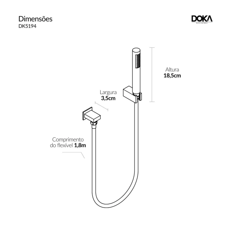 Kit de Ducha Manual para Chuveiro Rainbow - Chrome