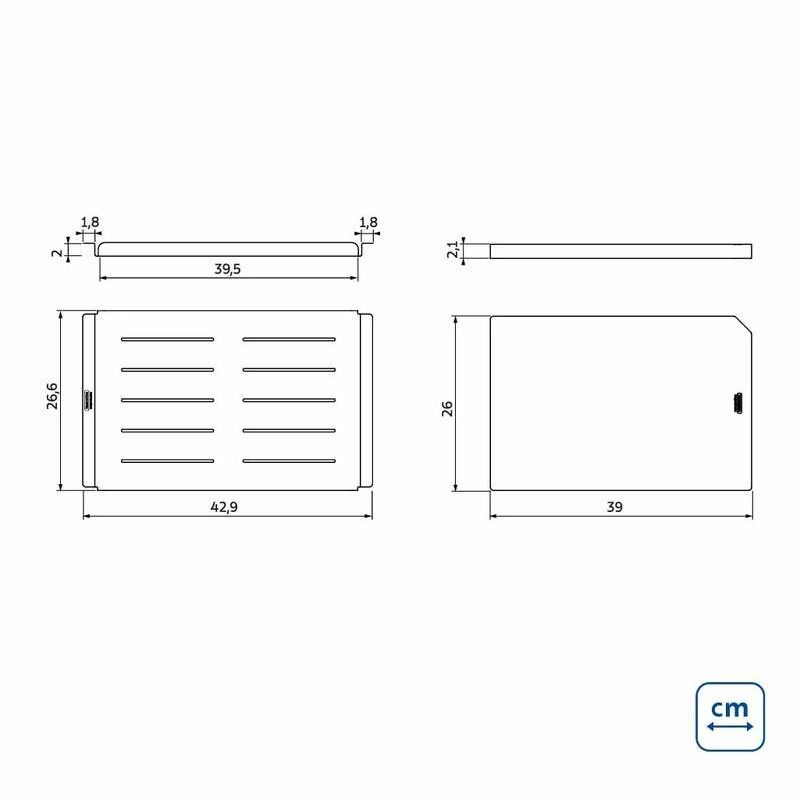 Kit Tábua + Bandeja em aço inox para cubas Quadrum Design Collection