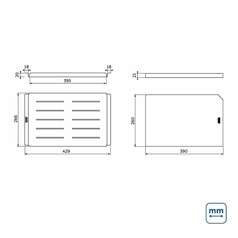 Kit Tábua + Bandeja em aço inox para cubas Quadrum Design Collection