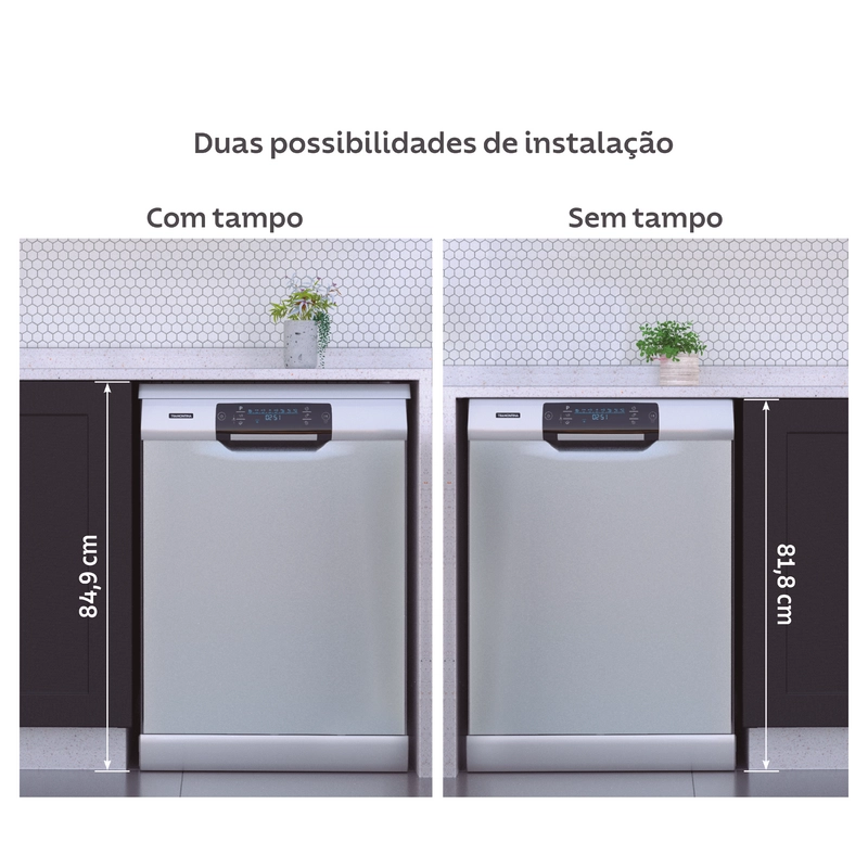 Lava-Louças Tramontina Inox 15 Serviços S15X 60 com 8 Programas e 6 Funções 220 V