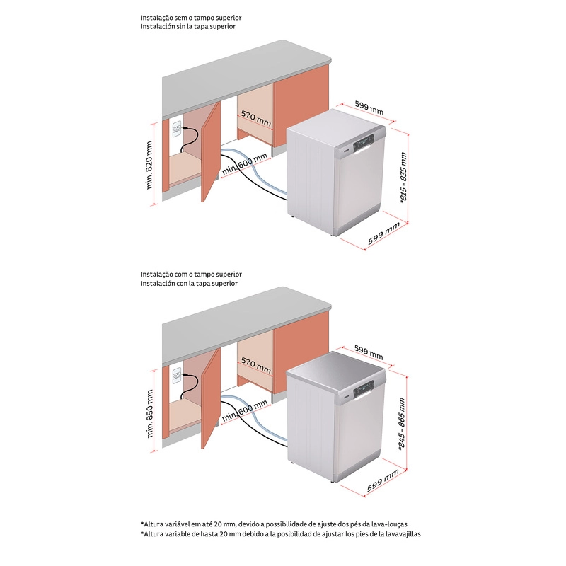 Lava-Louças Tramontina Inox 15 Serviços S15X 60 com 8 Programas e 6 Funções 220 V