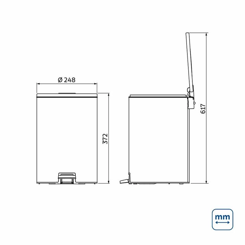 Lixeira com Pedal Tramontina Loop em Aço Inox com Acabamento Polido e Balde Interno 12 L