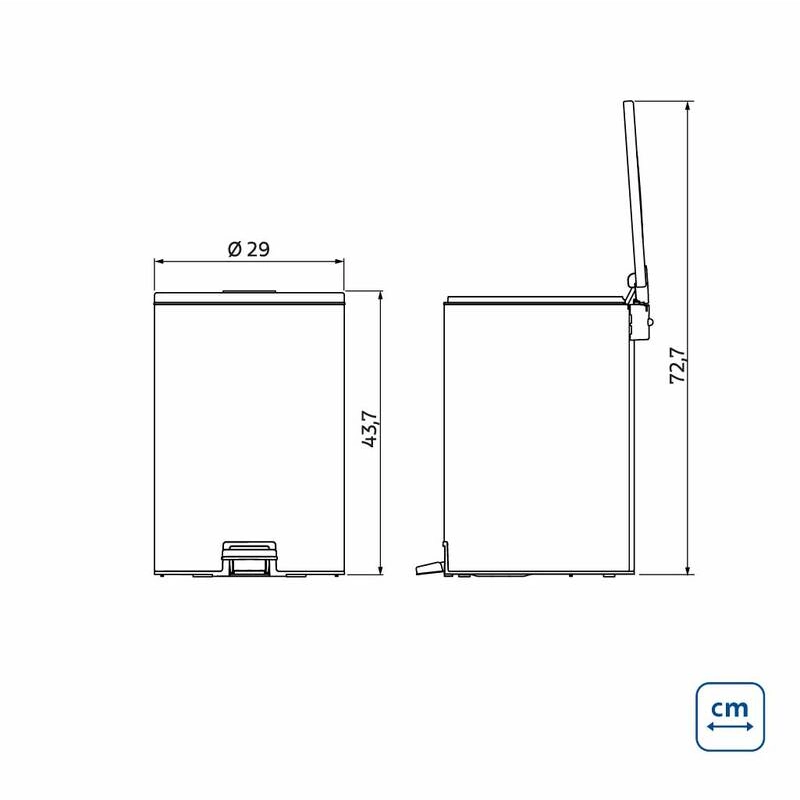 Lixeira com Pedal Tramontina Loop em Aço Inox com Acabamento Polido e Balde Interno 20 L