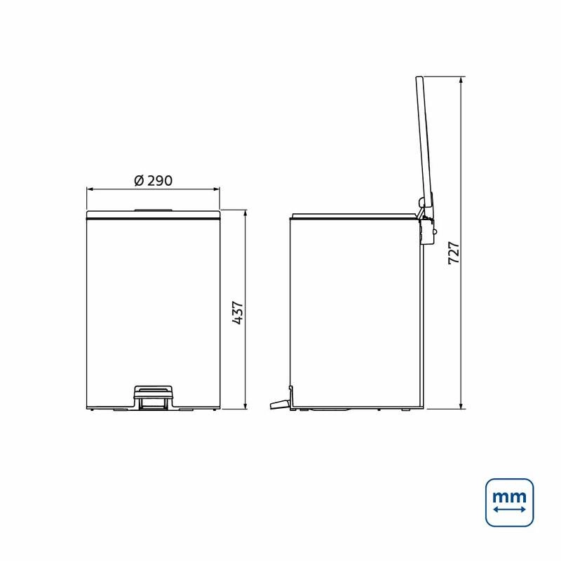 Lixeira com Pedal Tramontina Loop em Aço Inox com Acabamento Polido e Balde Interno 20 L