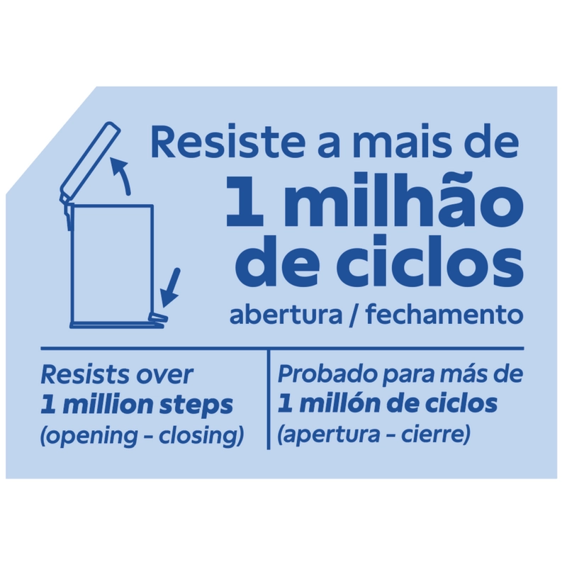 Lixeira com Pedal Tramontina Loop em Aço Inox com Acabamento Polido e Balde Interno 30 L