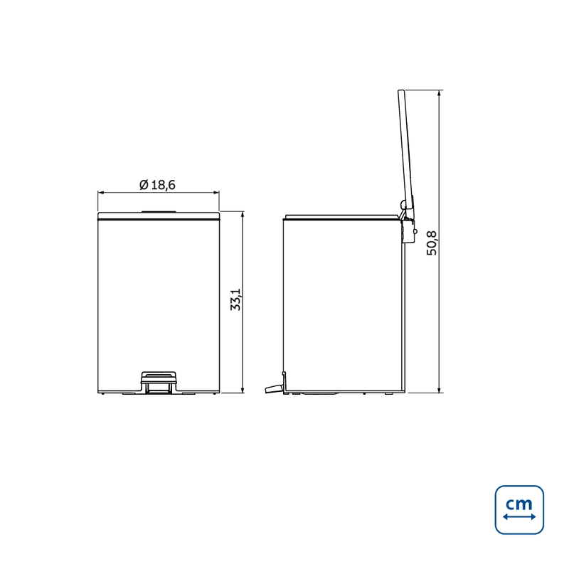 Lixeira com Pedal Tramontina Loop em Aço Inox com Acabamento Polido e Balde Interno 5 L