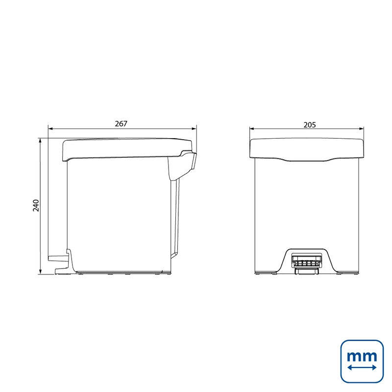 Lixeira com Pedal Tramontina New em Aço Inox com Acabamento Polido 5 L