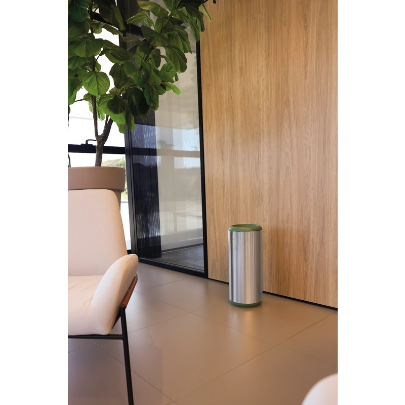 Lixeira Inox Tramontina Portofino Lyf com Acabamento Acetinado e Aro em Polipropileno sem Tampa 15 L