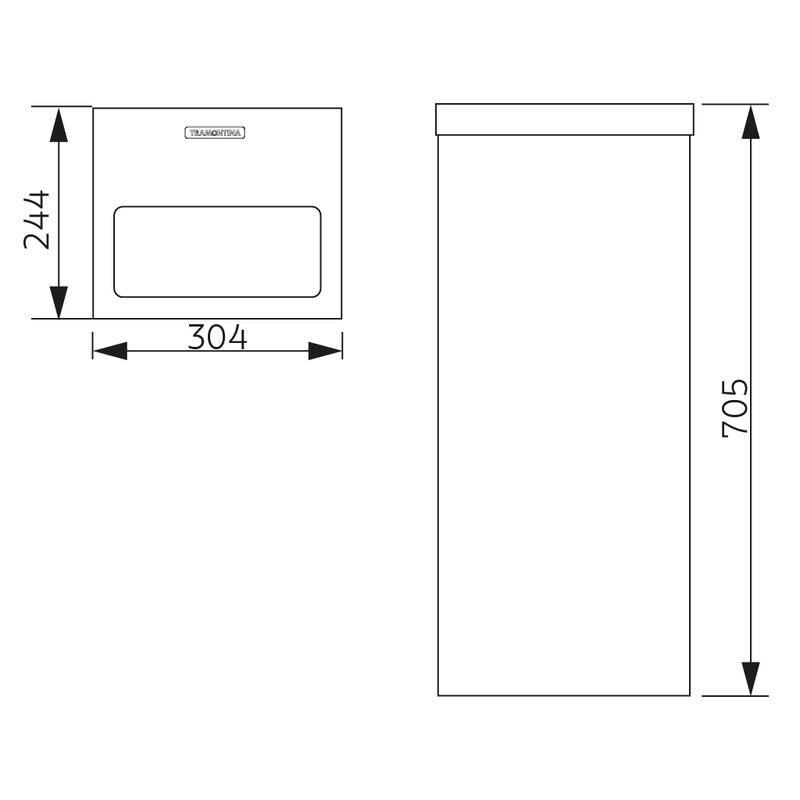 Lixeira Inox Tramontina Square com Acabamento Acetinado 50 L