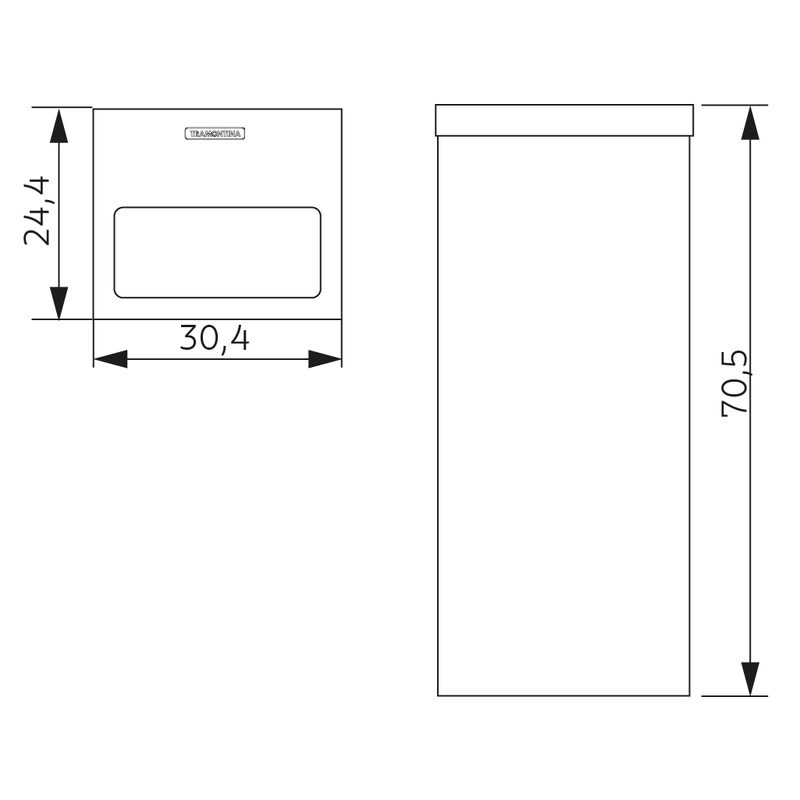 Lixeira Inox Tramontina Square com Acabamento Acetinado 50 L