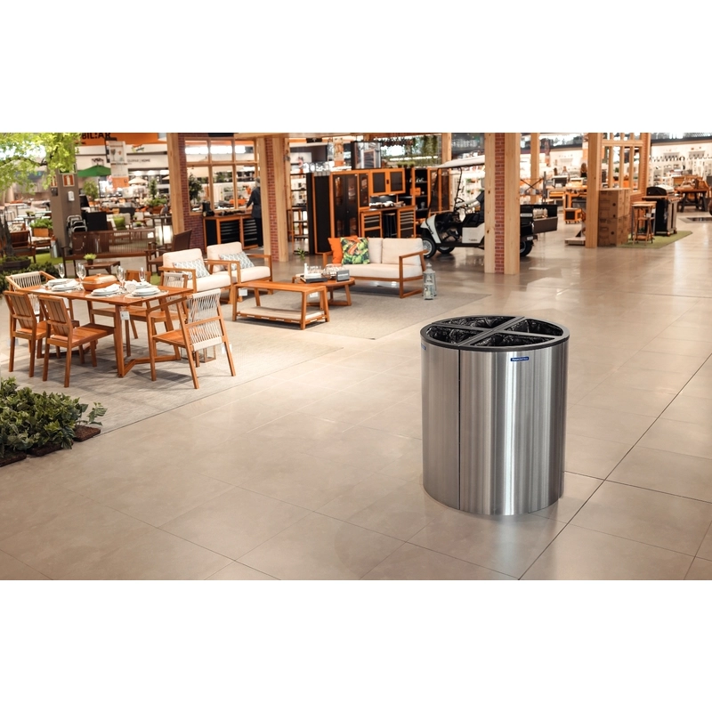 Lixeira Tramontina Abruzzo em Aço Inox com Acabamento Acetinado 110 L
