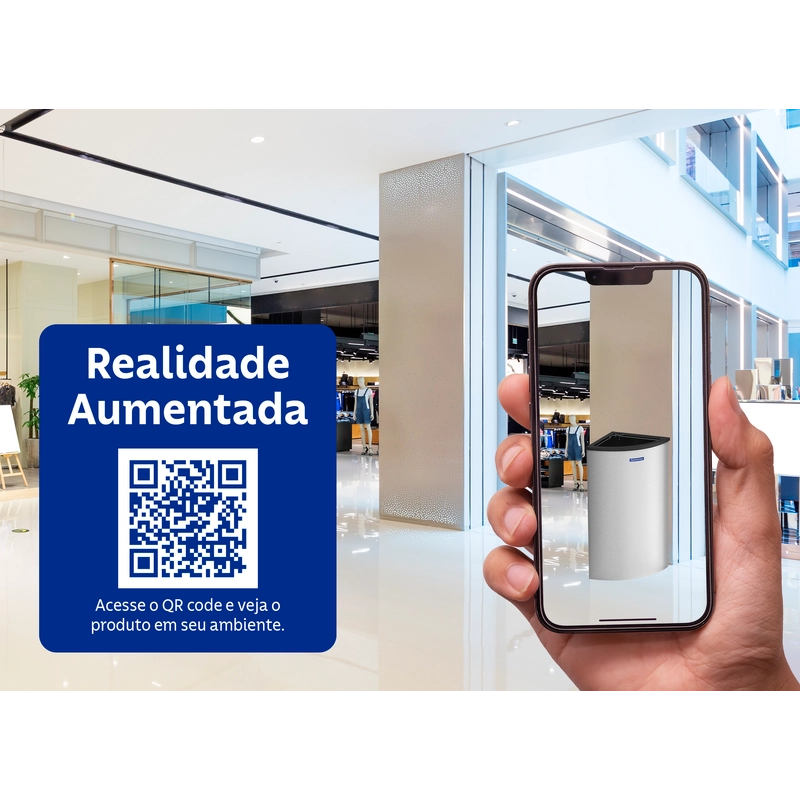 Lixeira Tramontina Abruzzo em Aço Inox com Acabamento Acetinado 110 L