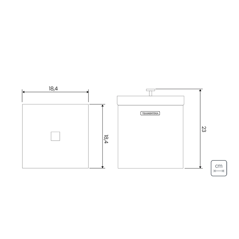Lixeira Tramontina Luz 4,5 L em Inox com Acabamento Acetinado e revestimento Gold a base de verniz